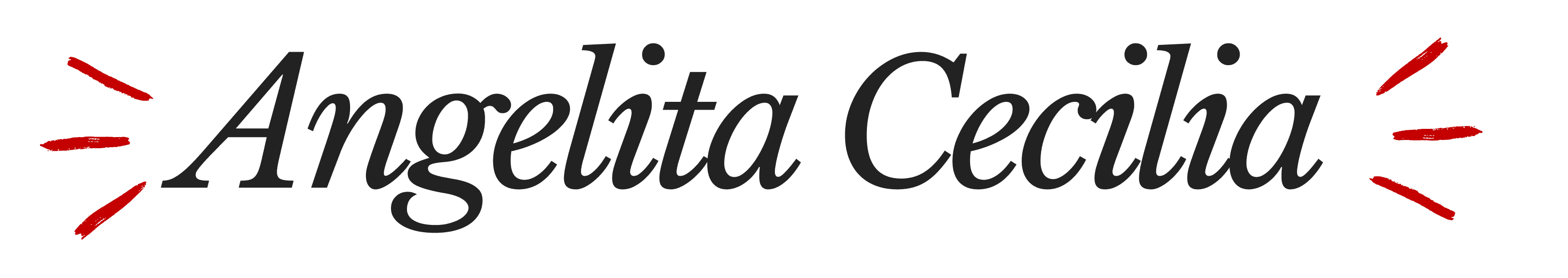 Angelita Cecilia – decorative handwritten title with stars