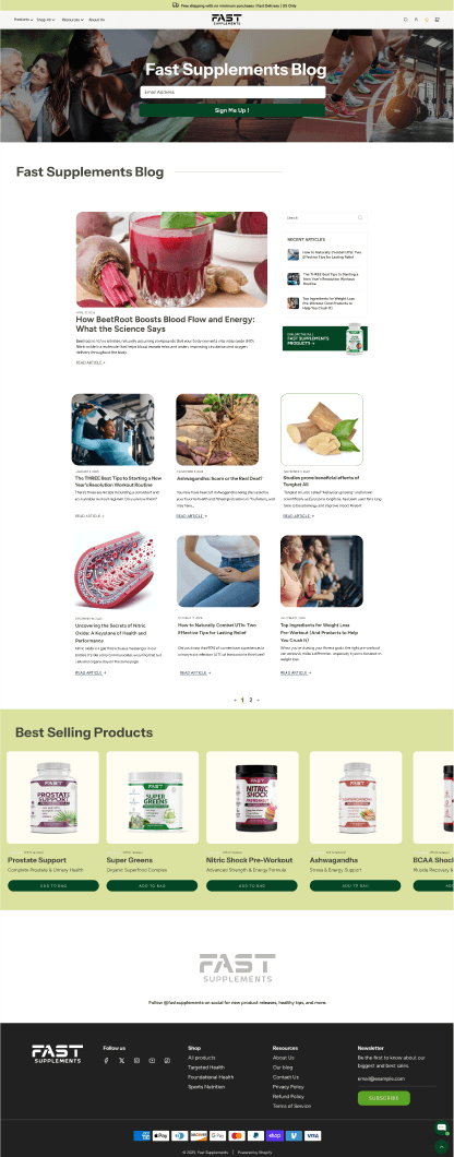 Blog Page screenshot