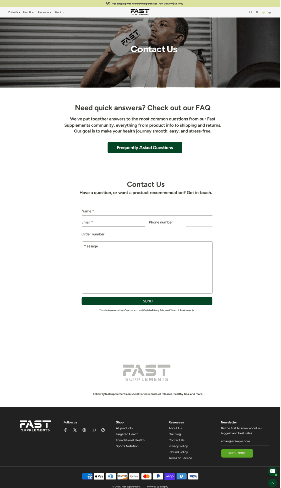 Contact Page screenshot