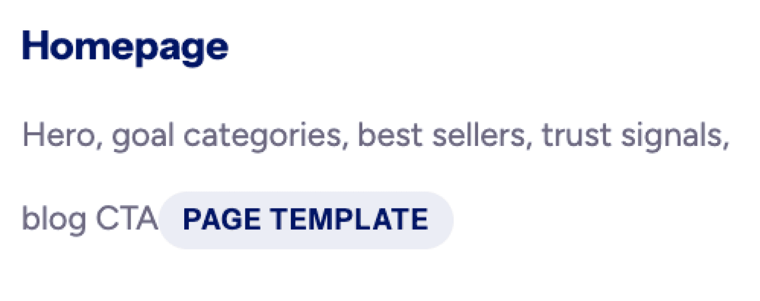 Homepage detail