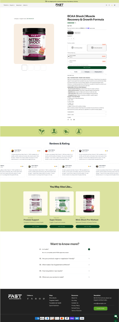 Product Page Template screenshot