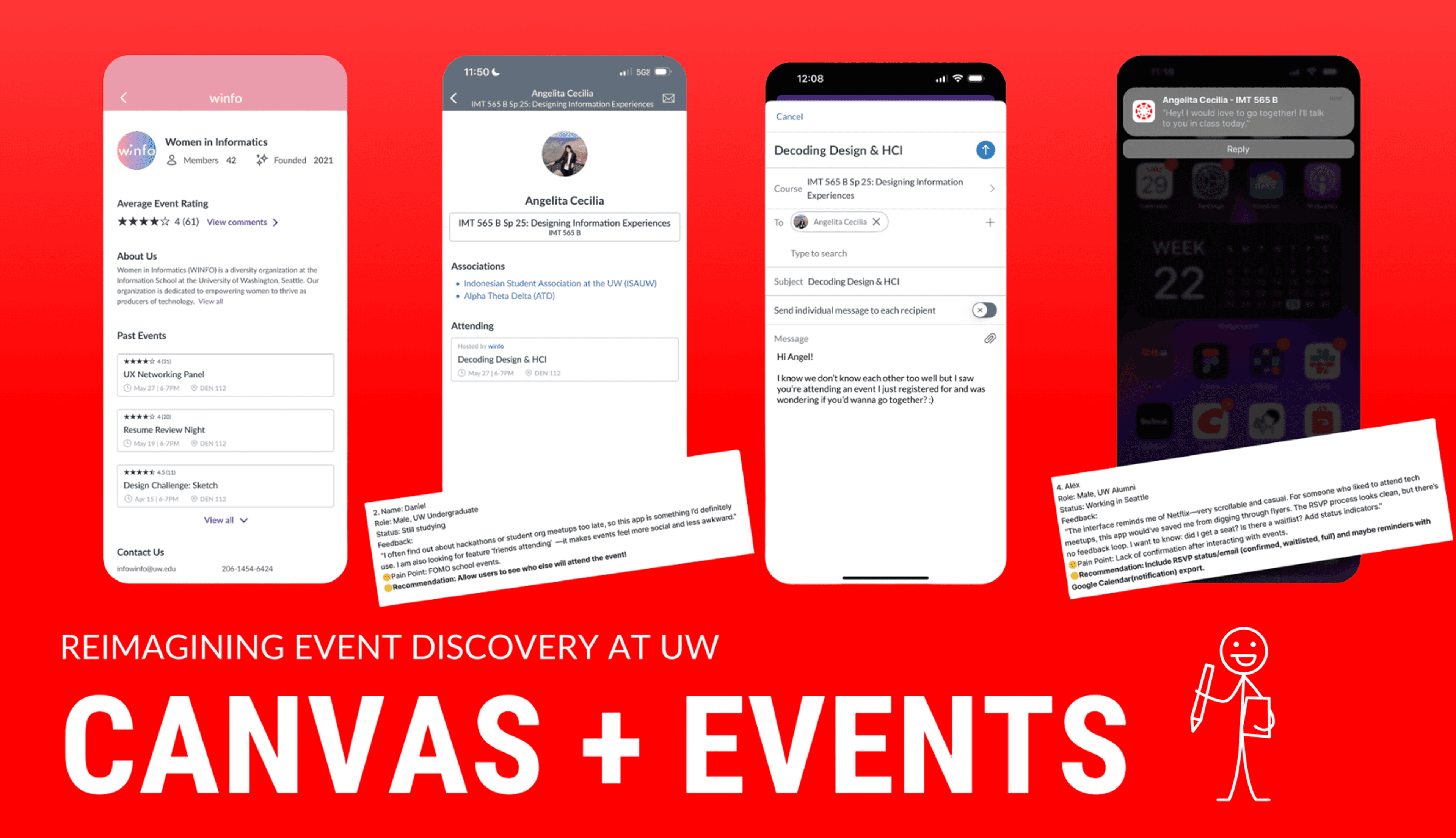 Canvas + Events cover — UW students discovering campus events inside Canvas
