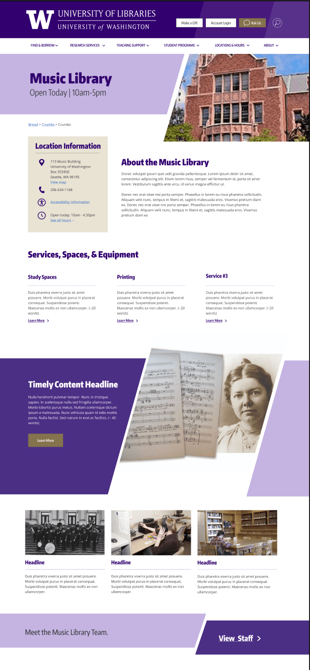 UW Libraries website screenshot
