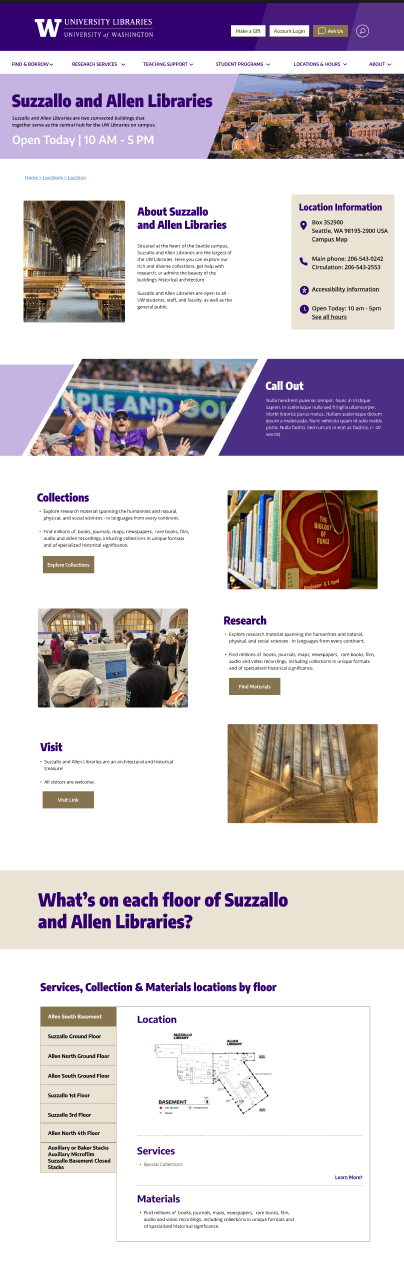UW Libraries website screenshot