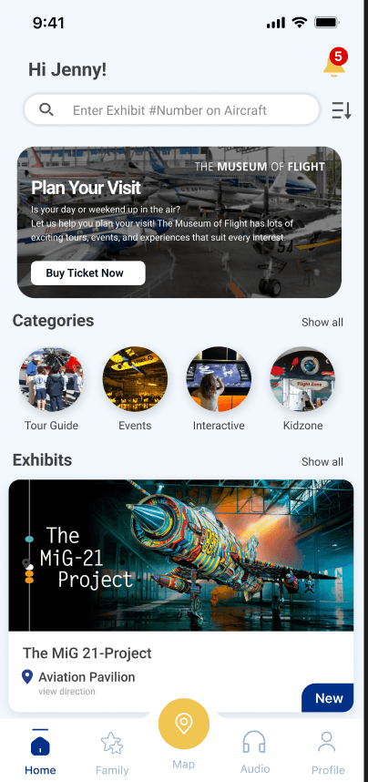 Museum of Flight app home